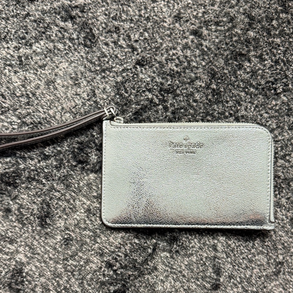 Kate Spade Metallic Silver Wristlet